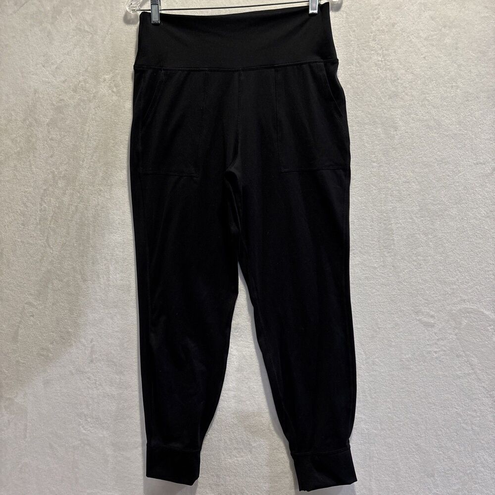 DKNY Sport Black Jogger Sweatpants Women's Size Large Stretch Pockets Activewear